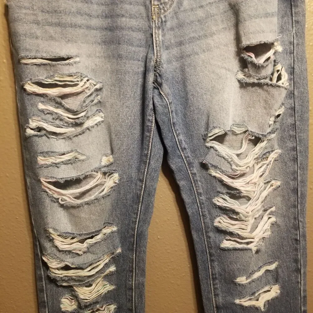 KanCan Jeans Juniors 13/30 Distressed Raw Hem Ankle Skinny Grunge Edgy